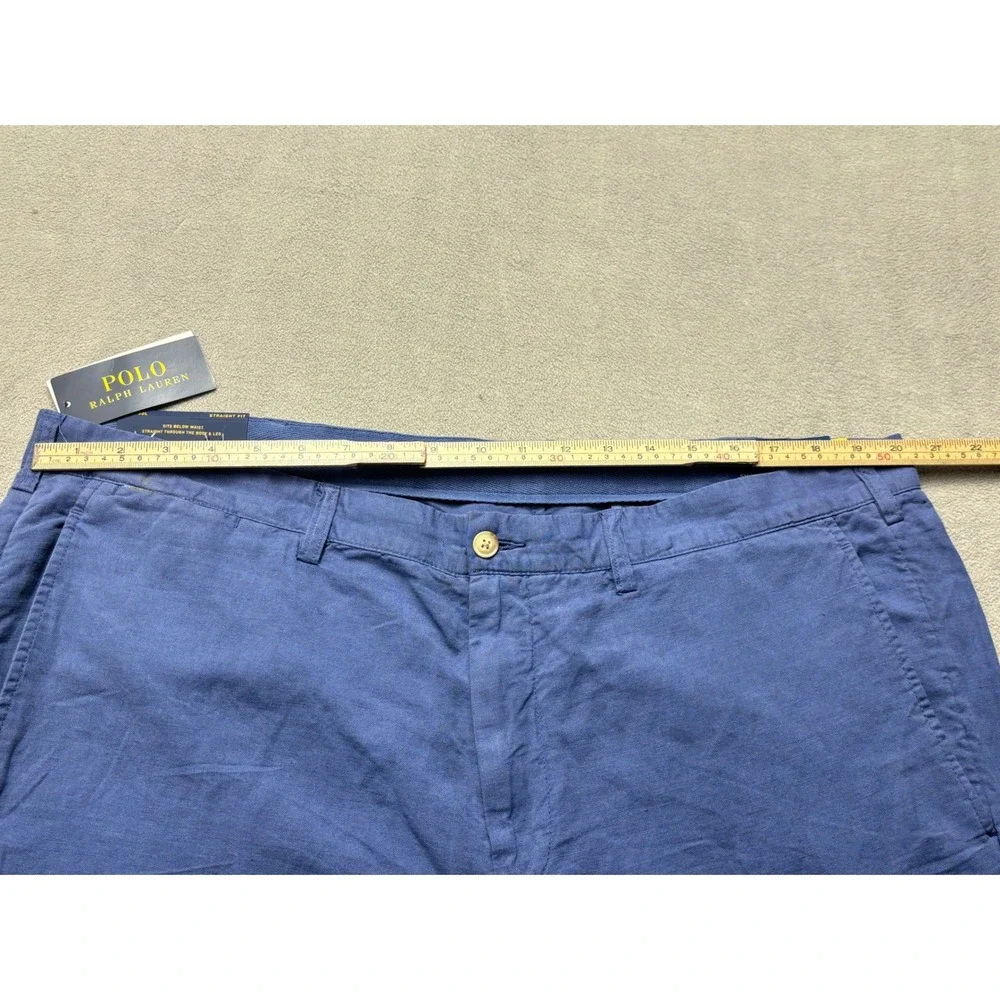 NEW Polo Ralph Lauren Straight Fit Linen Blend Pants Blue Heaven 40x30